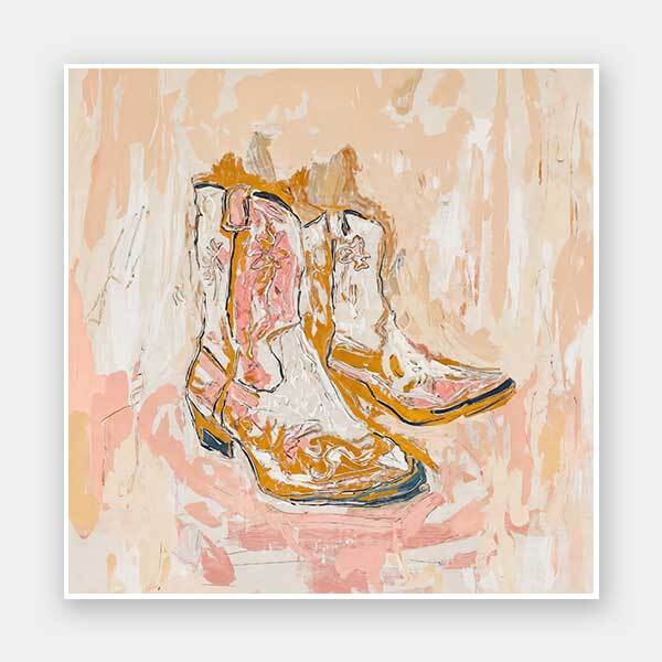 Cowboy Boots at Sunset Unframed Art Print