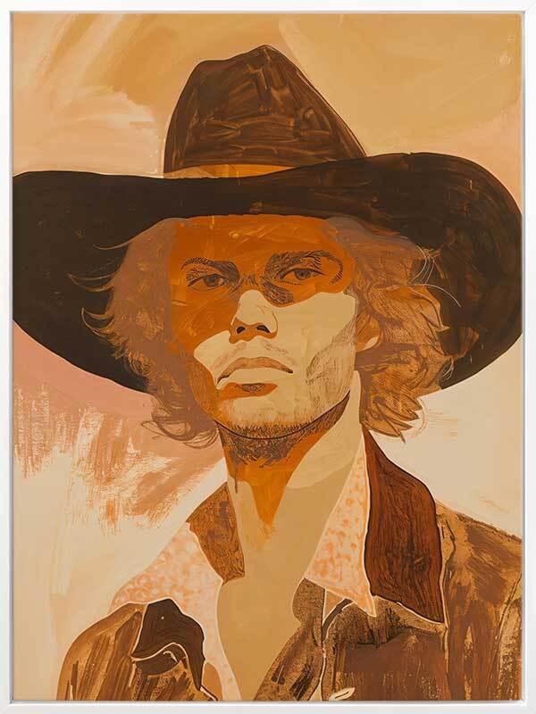 Untamed Cowboy Canvas Art Print