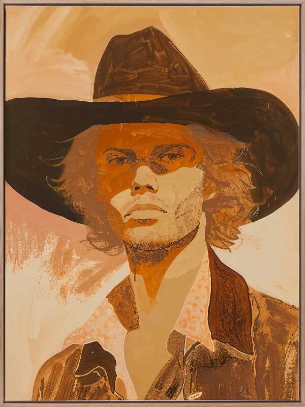 Untamed Cowboy Canvas Art Print