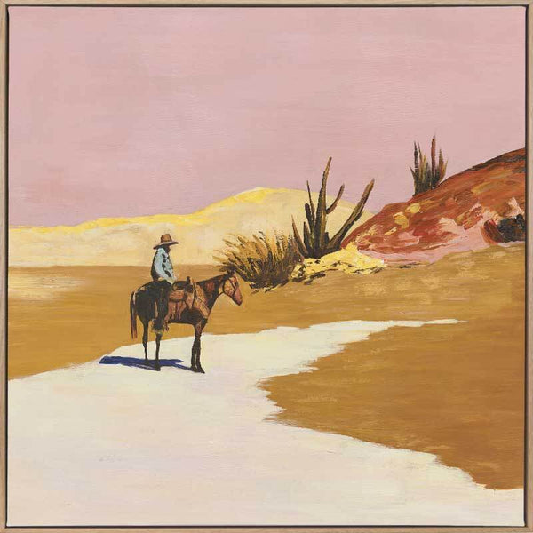 Desert Sunset - Oak Box Frame Canvas - 90x90 - Sale