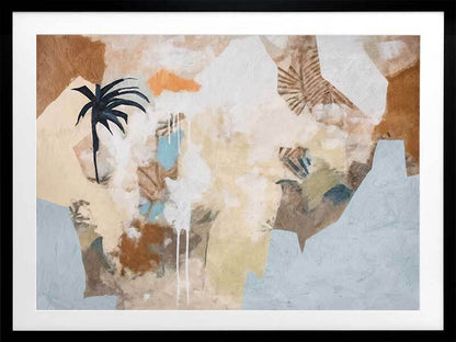 Earthy Collage Framed Art Print