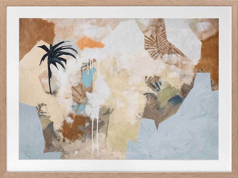 Earthy Collage Framed Art Print