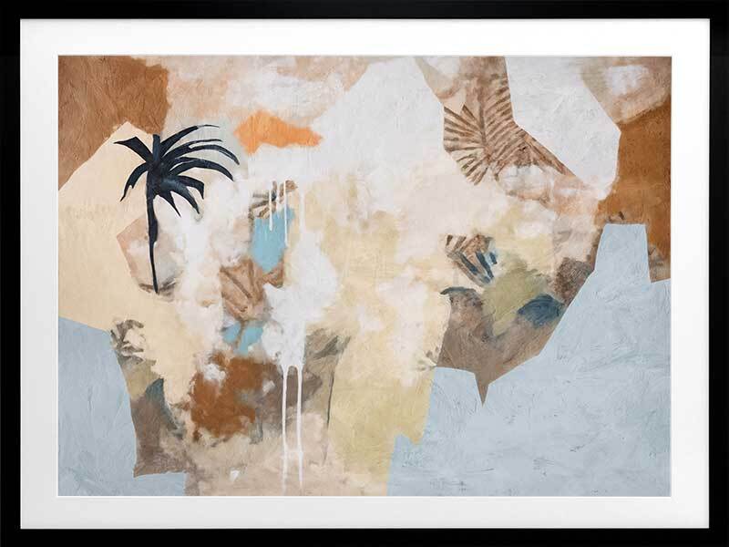 Earthy Collage Framed Art Print