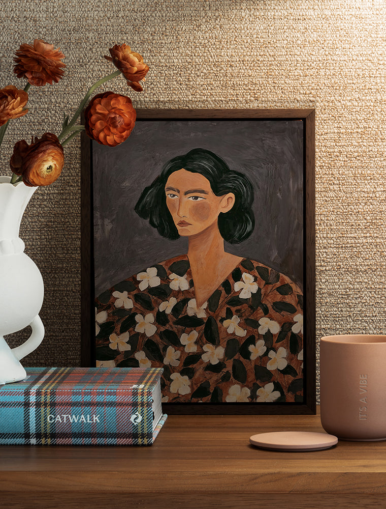 Céline - Oak Box Frame Canvas - 22.5x30 - Portrait