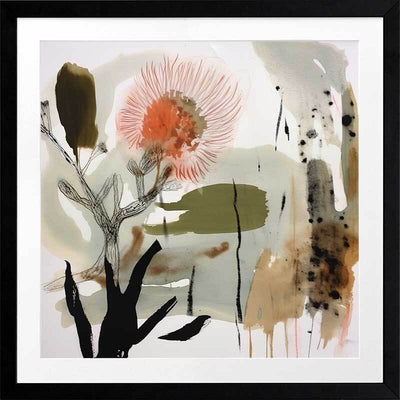 Aussie Florals Orange I Framed Art Print