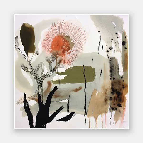 Aussie Florals Orange I Unframed Art Print