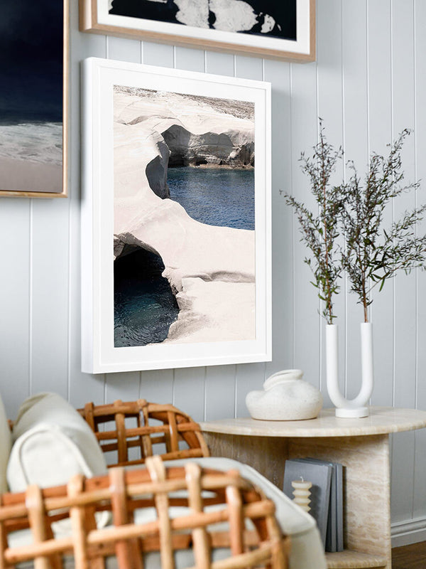 Mediterranean Cove Framed Art Print | Lifestyle