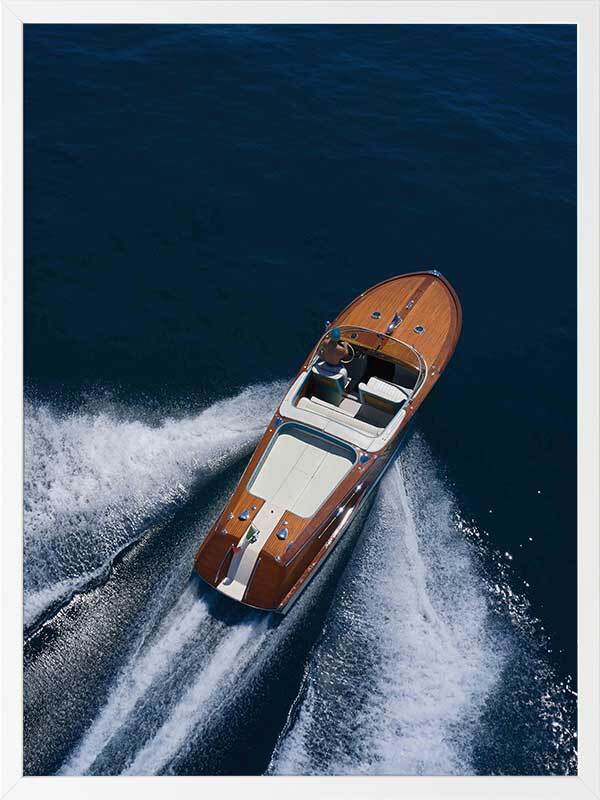 Vintage Speedboat Framed Art Print