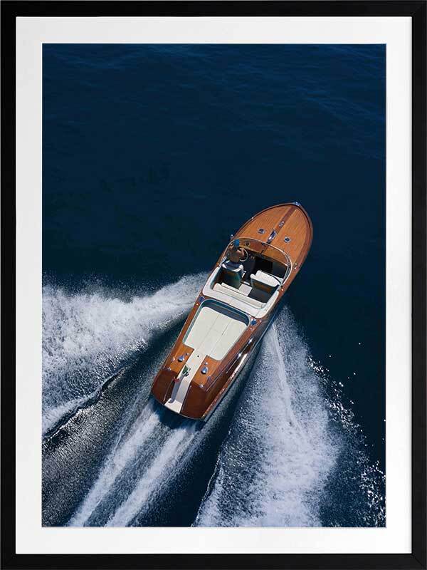 Vintage Speedboat Framed Art Print