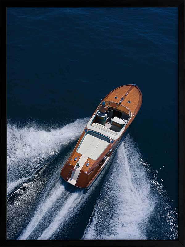 Vintage Speedboat Framed Art Print