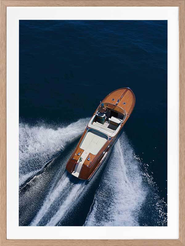 Vintage Speedboat Framed Art Print
