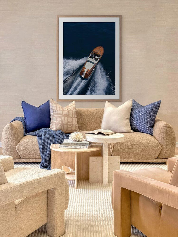 Vintage Speedboat Framed Art Print | Lifestyle