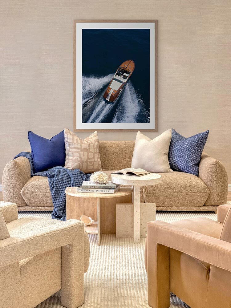 Vintage Speedboat Framed Art Print | Lifestyle