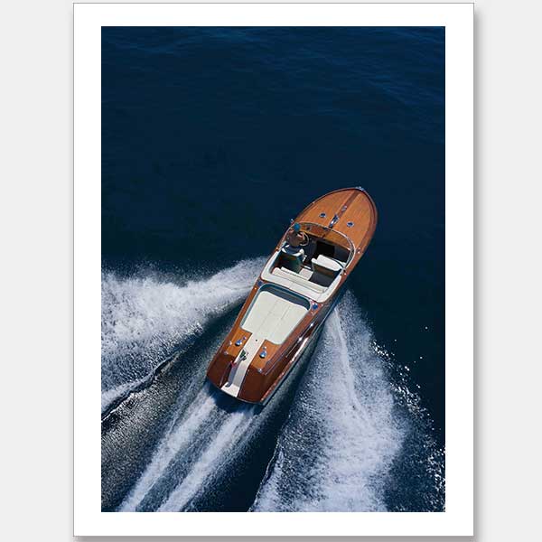Vintage Speedboat Unframed Art Print