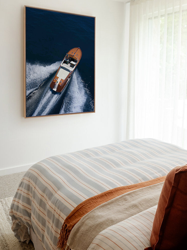 Vintage Speedboat Canvas Art Print