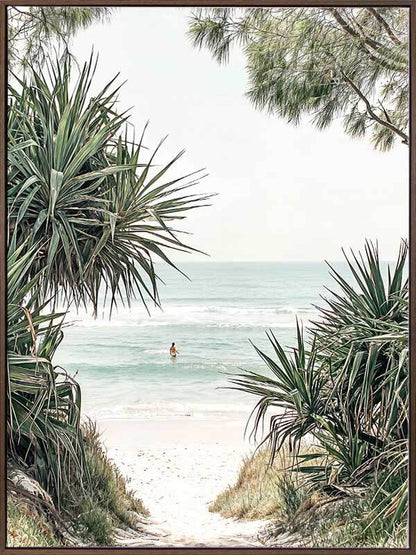 Private Beach Canvas Art Print