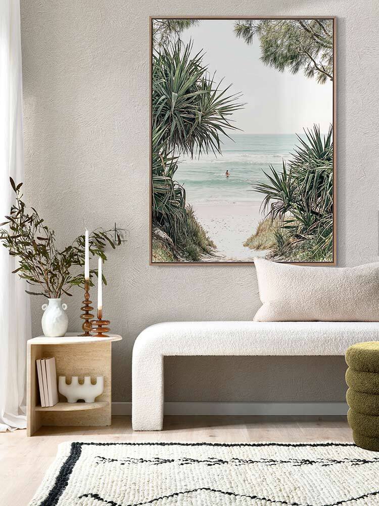 Private Beach Canvas Art Print