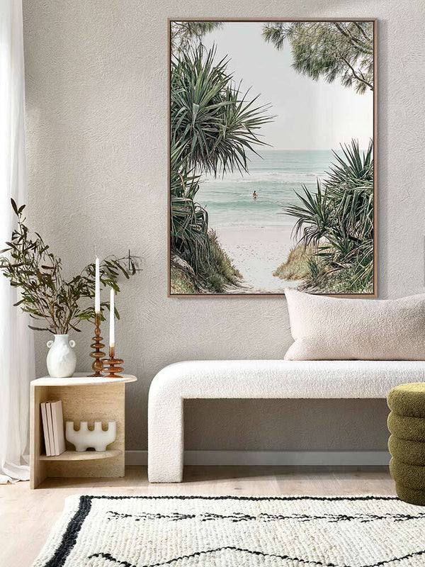 Private Beach Canvas Art Print | Lifestyle