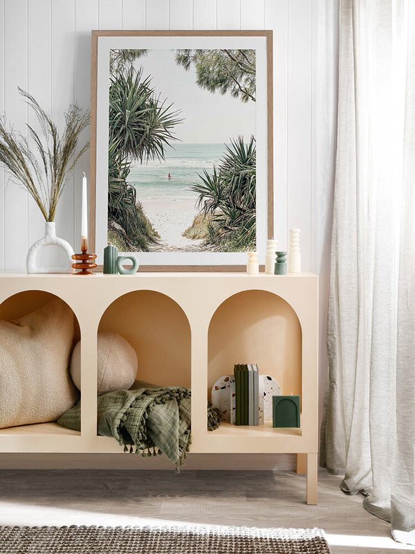 Private Beach Framed Art Print | Lifestyle