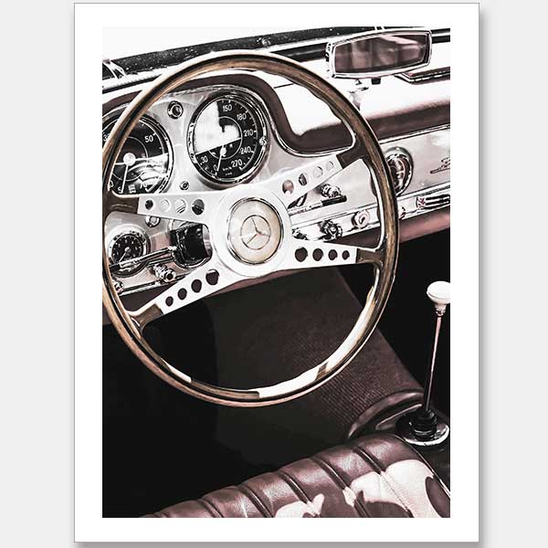 Vintage Benz Unframed Art Print