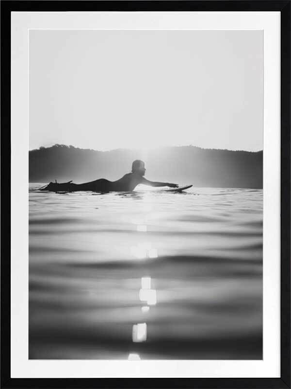 Sunrise Surfer Framed Art Print