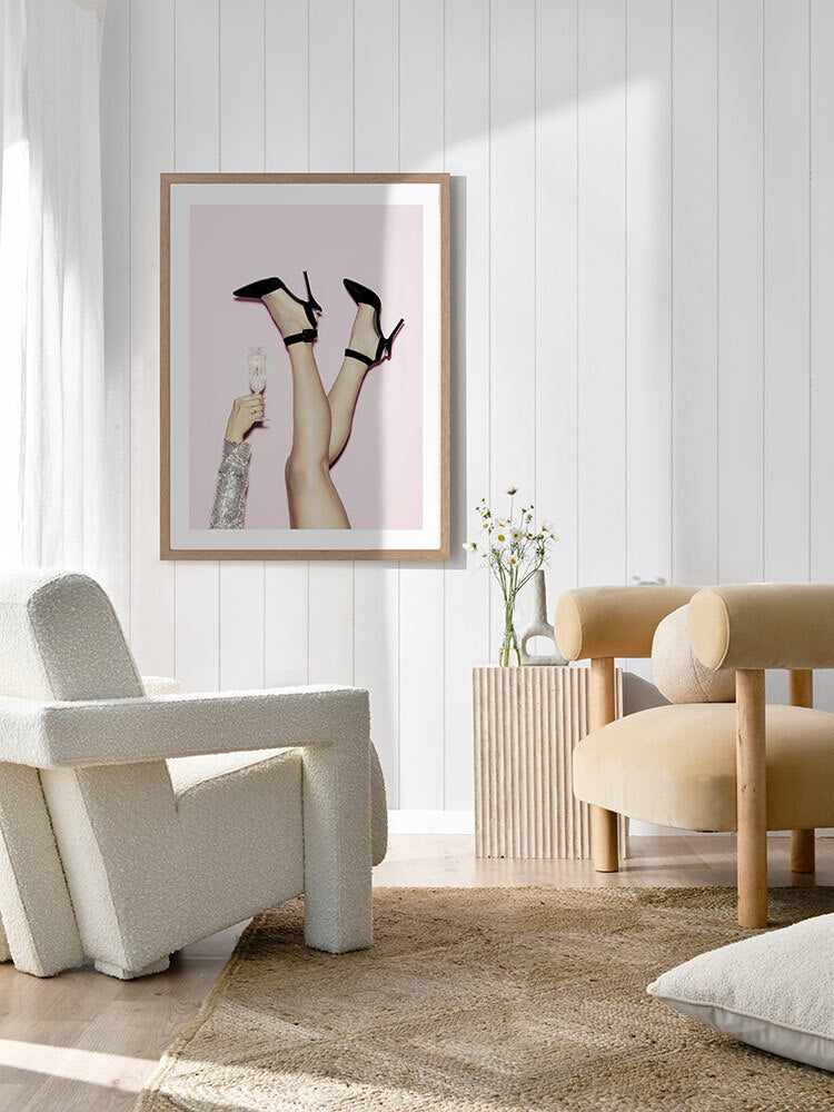 Bubbles & Sparkles Framed Art Print | Lifestyle