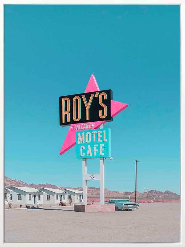 Retro Motel Roadside Canvas Art Print