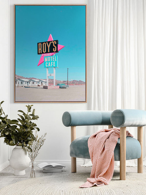 Retro Motel Roadside Canvas Art Print | Lifestyle