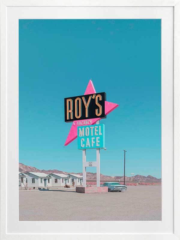 Retro Motel Roadside Framed Art Print