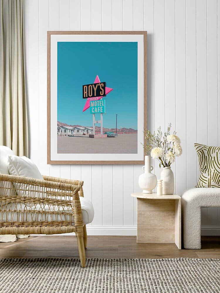 Retro Motel Roadside Framed Art Print | Lifestyle
