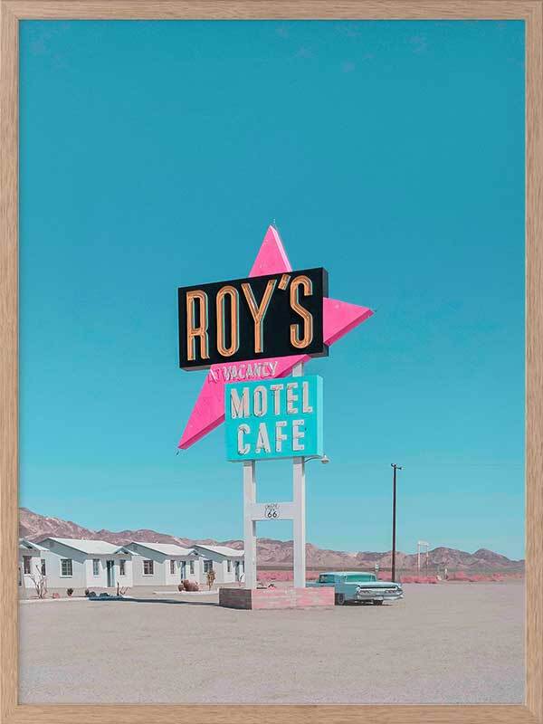 Retro Motel Roadside Framed Art Print