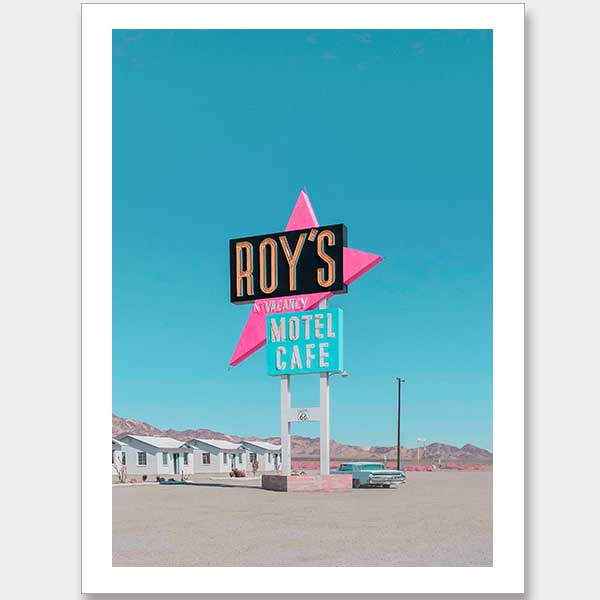 Retro Motel Roadside Unframed Art Print