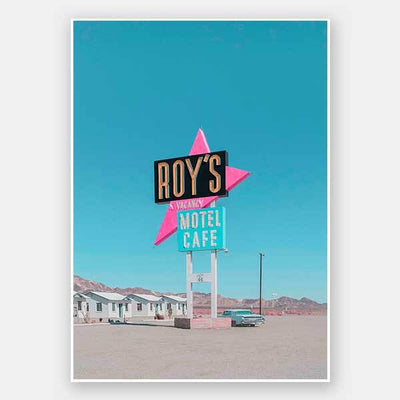 Retro Motel Roadside Unframed Art Print