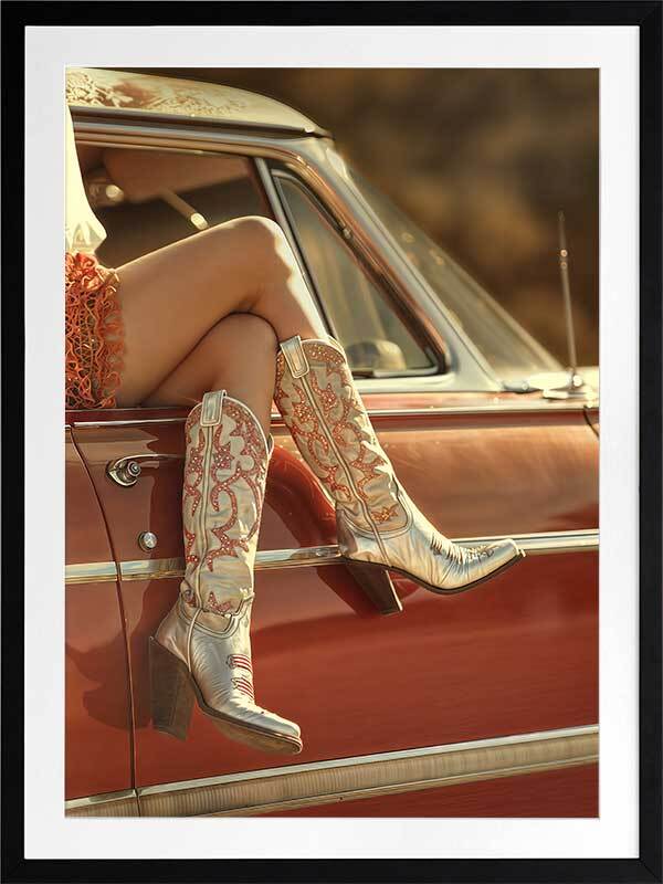 Cowboy Boots and Cadillacs Framed Art Print