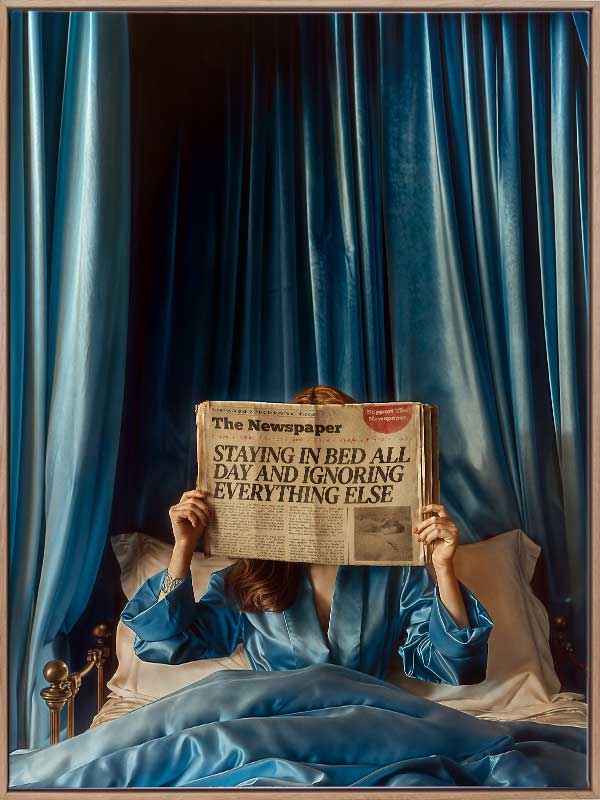 Morning Gossip - Oak Box Frame Canvas - 22.5x30 - Portrait