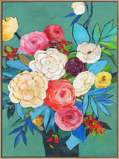 Folk Bouquet Canvas Art Print