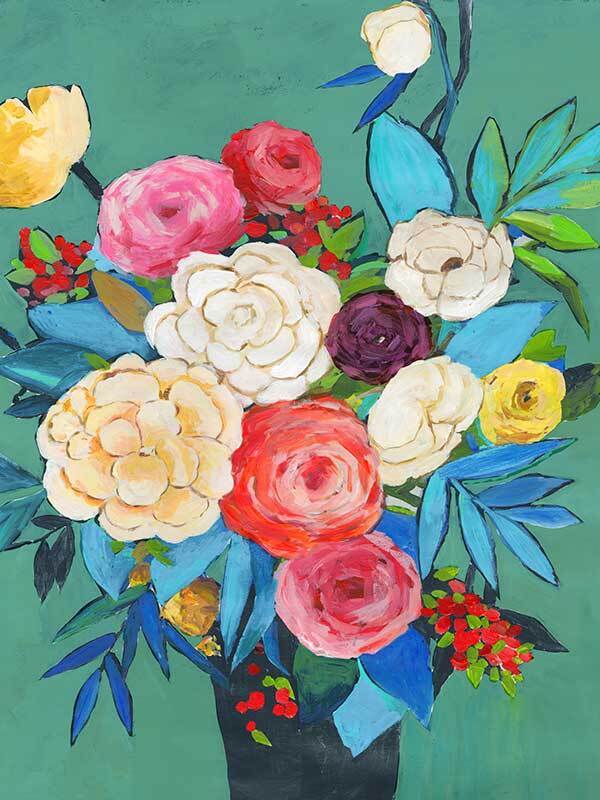 Folk Bouquet Canvas Art Print