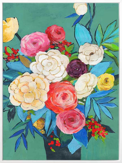 Folk Bouquet Canvas Art Print