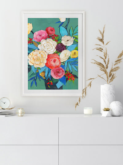 Folk Bouquet Framed Art Print | Lifestyle