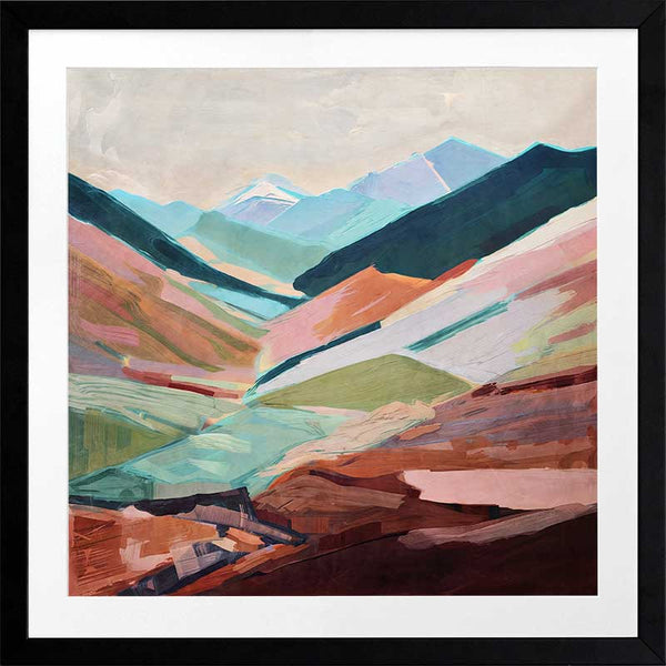 Sun-Kissed Slopes Framed Art Print