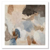 An abstract art print titled Desert Rain I, featuring earthy browns, soft blues, and fluid ink-splatter textures that create depth and movement in a contemporary style.