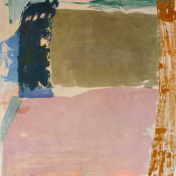 Desert Blush I abstract wall art featuring blush, muted greens, and earthy brown tones, perfect for contemporary interiors.