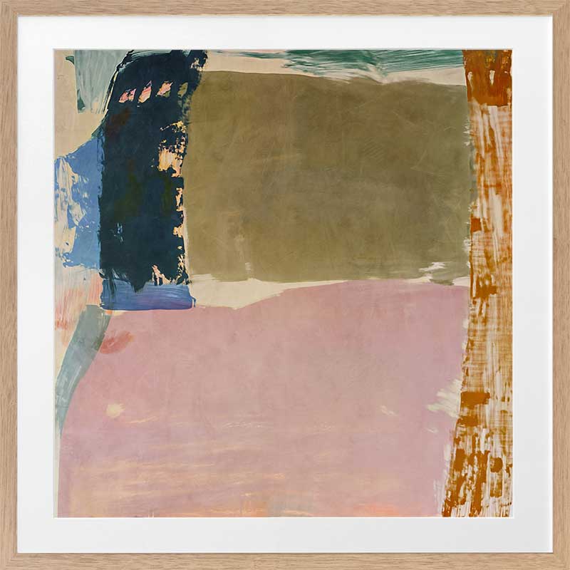 Desert Blush I abstract wall art featuring blush, muted greens, and earthy brown tones, perfect for contemporary interiors.