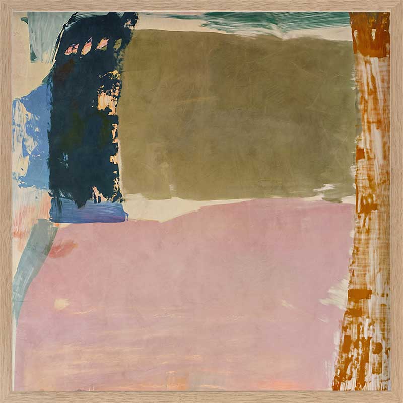 Desert Blush I abstract wall art featuring blush, muted greens, and earthy brown tones, perfect for contemporary interiors.