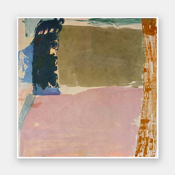 Desert Blush I abstract wall art featuring blush, muted greens, and earthy brown tones, perfect for contemporary interiors.
