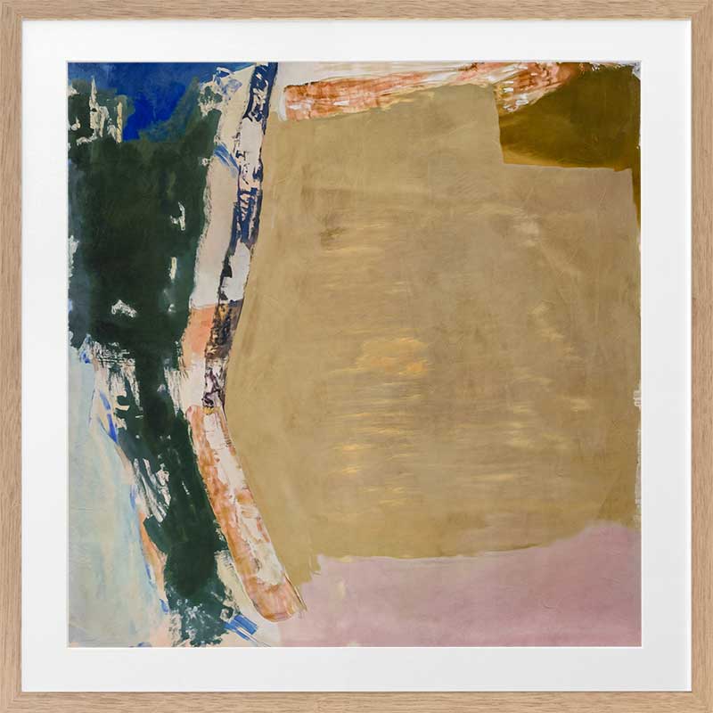 Desert Blush II abstract wall art featuring blush, muted greens, and earthy brown tones, perfect for contemporary interiors.