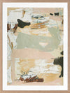 Modern abstract art Earth Echoes I showcasing blush, ivory, and green tones, perfect for contemporary interiors.