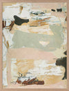 Modern abstract art Earth Echoes I showcasing blush, ivory, and green tones, perfect for contemporary interiors.