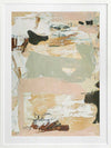 Modern abstract art Earth Echoes I showcasing blush, ivory, and green tones, perfect for contemporary interiors.