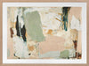 Modern abstract art Earth Echoes II showcasing blush, ivory, and green tones, perfect for contemporary interiors.